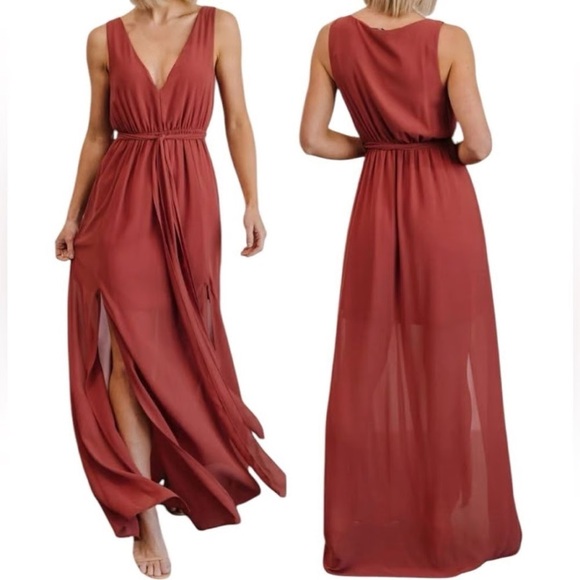 Baltic Born Raspberry V-Neck Maxi Dress - Picture 4 of 7